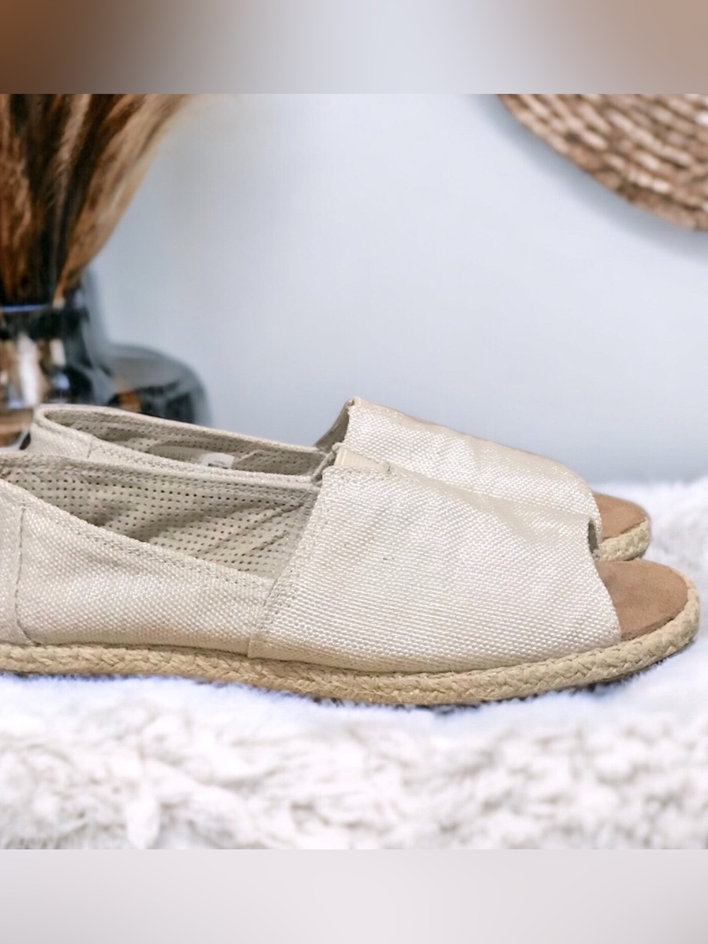 TOMS Alpargata Open Toe Espadrille Flats